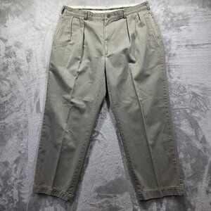 Polo Ralph Lauren Pants Mens 40x30 Khaki Beige Chino Pleated Classic Fit Cotton